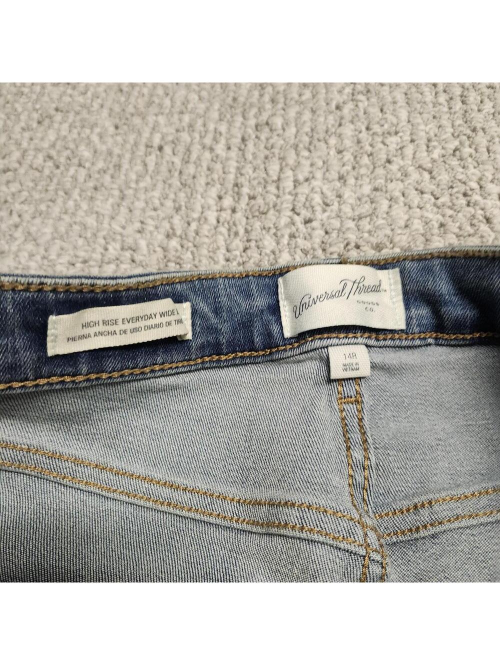 Universal Thread High Rise Everyday Wide Leg Jeans Blue Size 14R - Picture 7 of 11